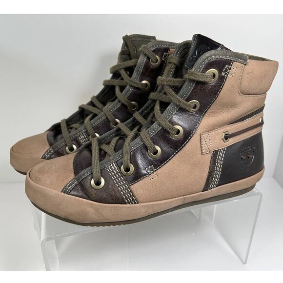 HOST PICK Timberland Earthkeepers High Tops Women Size 6 Leather Tan Brown NWOT - Picture 2 of 10